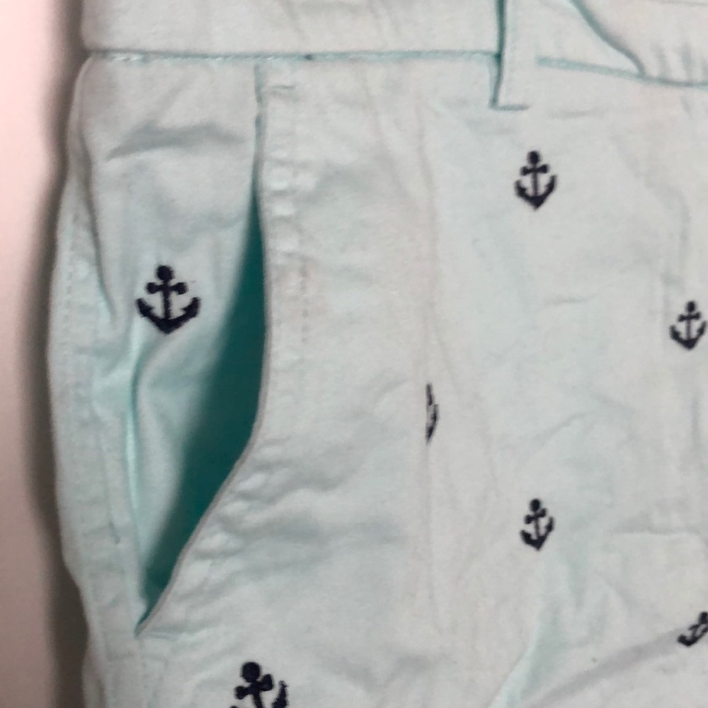 So so cute shorts. Mint colored with navy anchors. - Picture 2 of 4